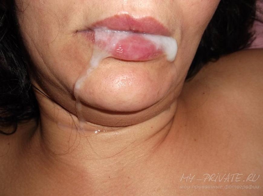 Любительское порно.сперма на губах