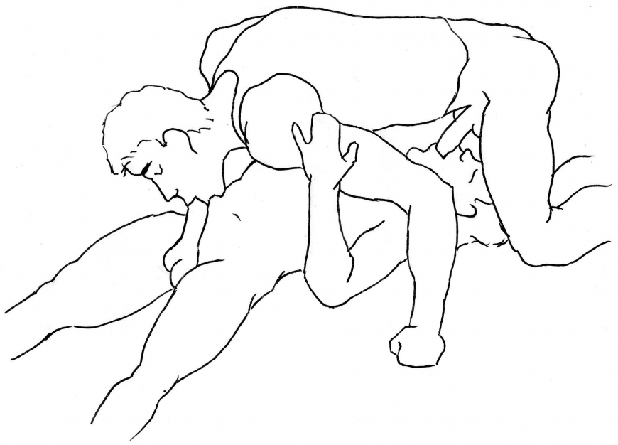 Зрелая в позе Догги стайл