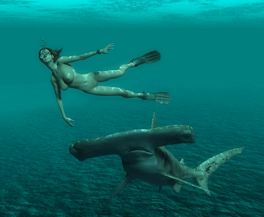 Голые пловчихи под водой