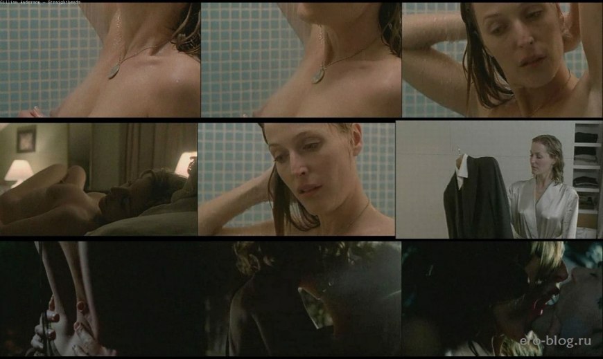 Джиллиан Андерсон голая без трусов лежит на кровати