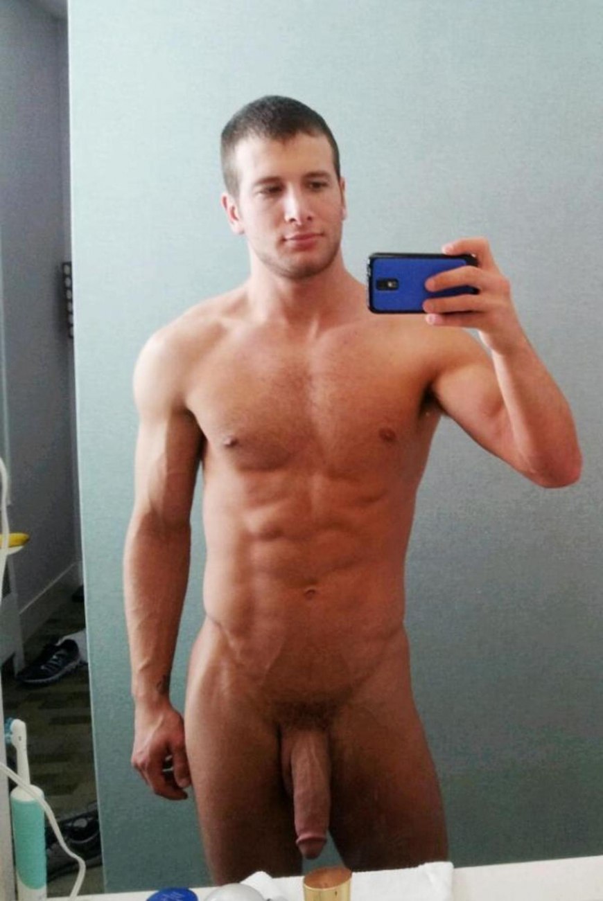 Hairy muscle naked man Locker Room small dick