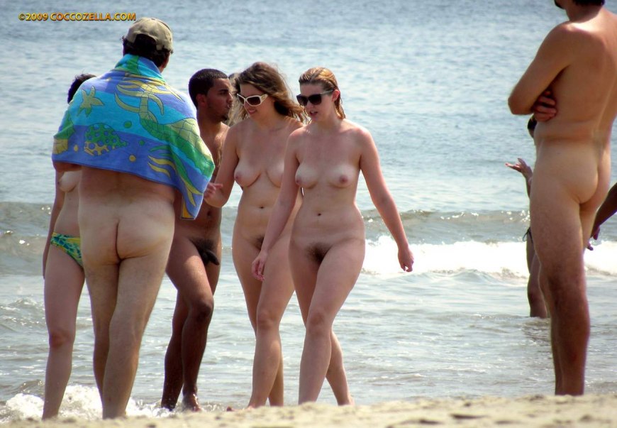 Киски на нудиском пляже