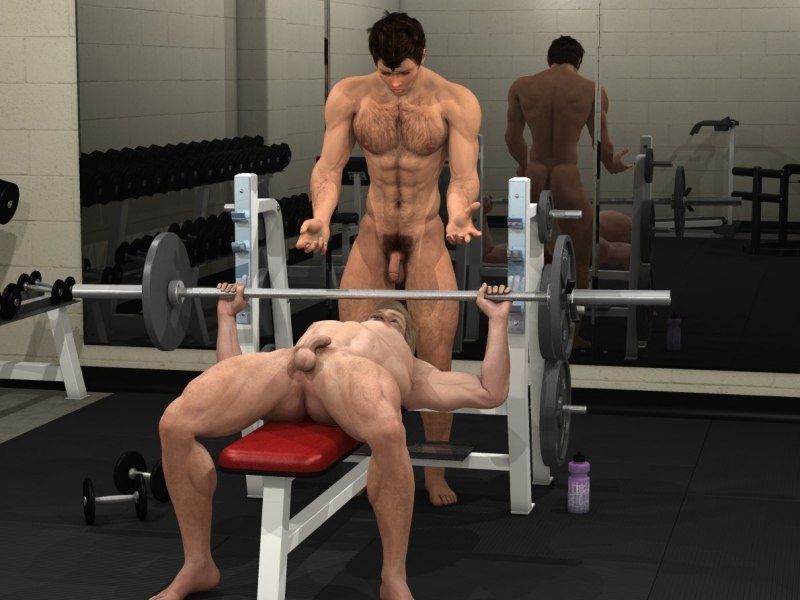 Голышом в спортивном зале