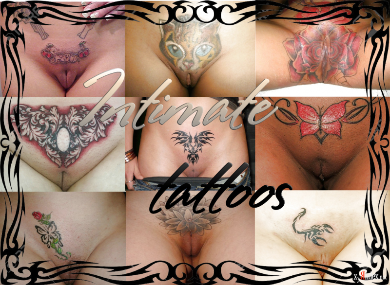 Тату надписи на женском лобке