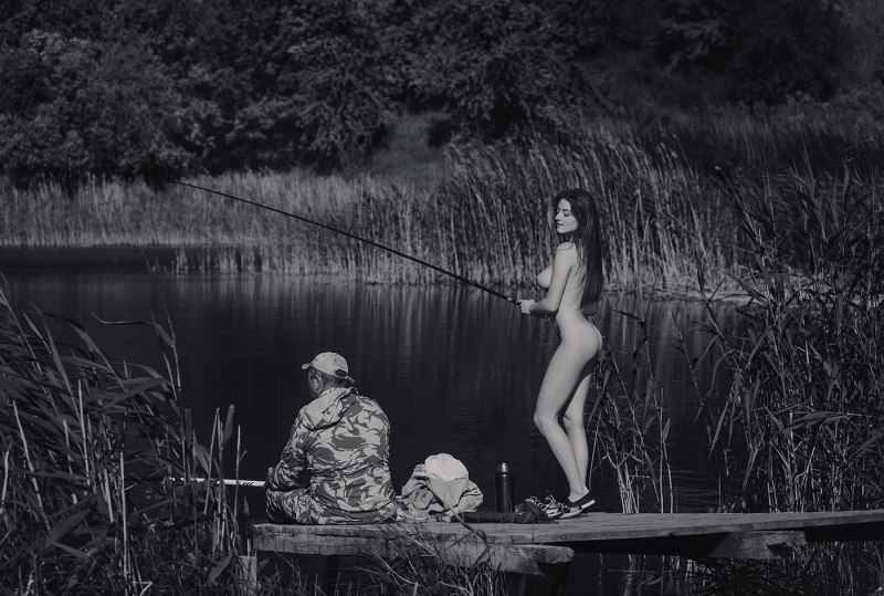 Фотосессия ню арт рыбалка