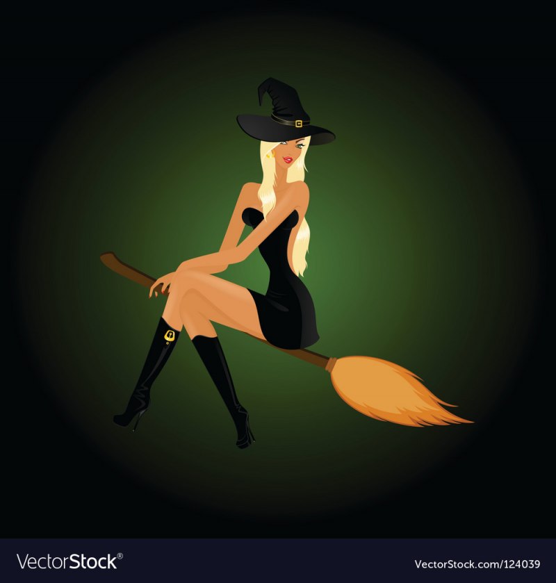 Голая ведьмочка на метле кар