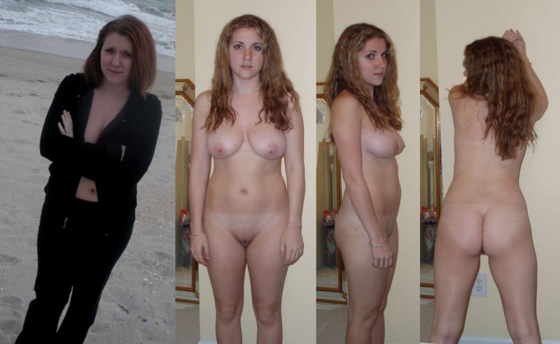 Жена в домашней одежде ню