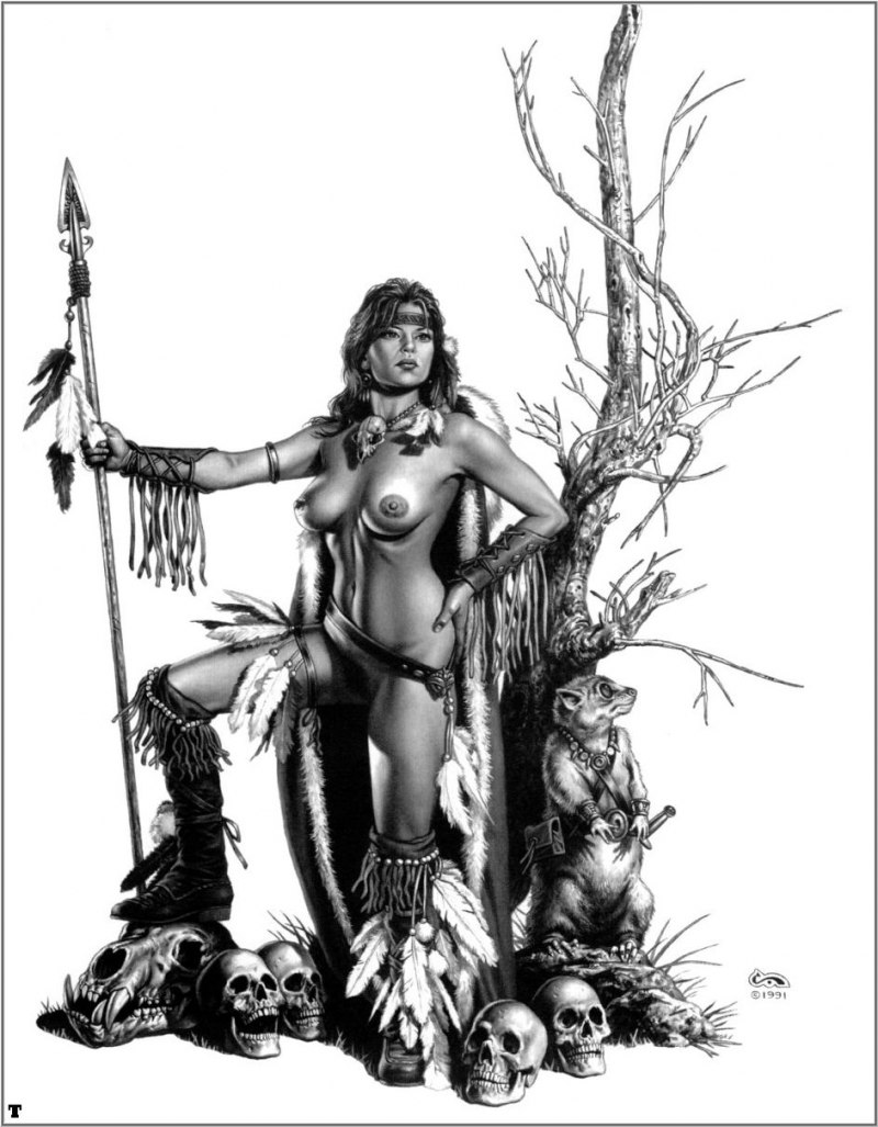 Рисунки голых амазонок