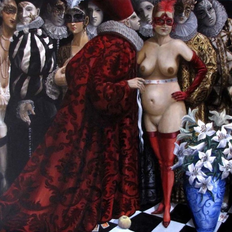 Голые в карнавальных масках
