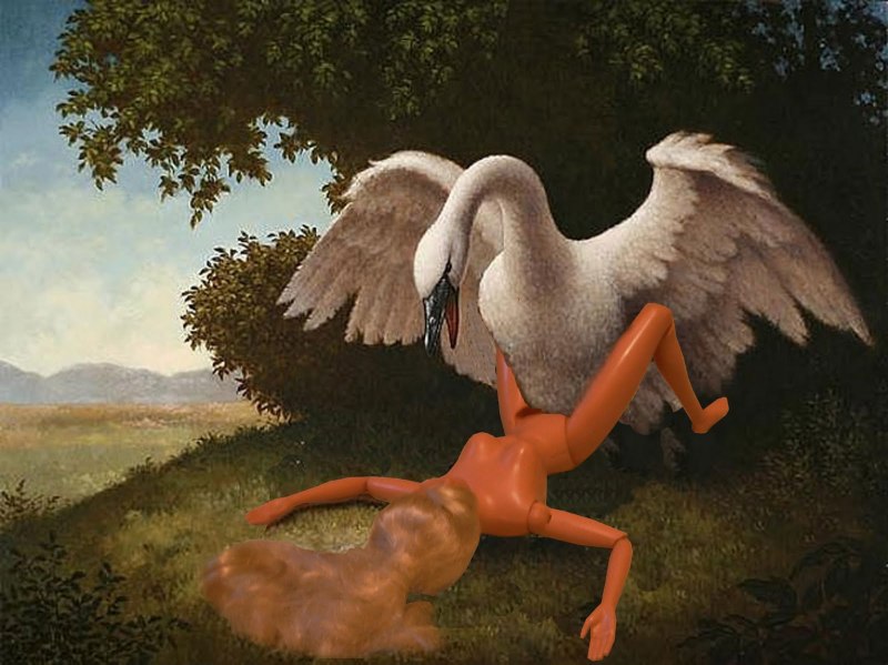 Леда оттраханная лебедем