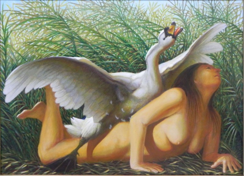 Леда оттраханная лебедем арт