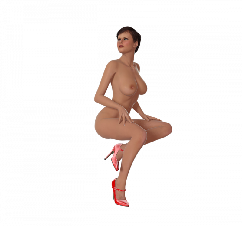 Голая женщина без фона