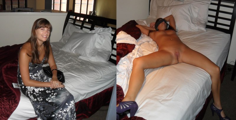 Одетая раздетая частное брюнетка постель