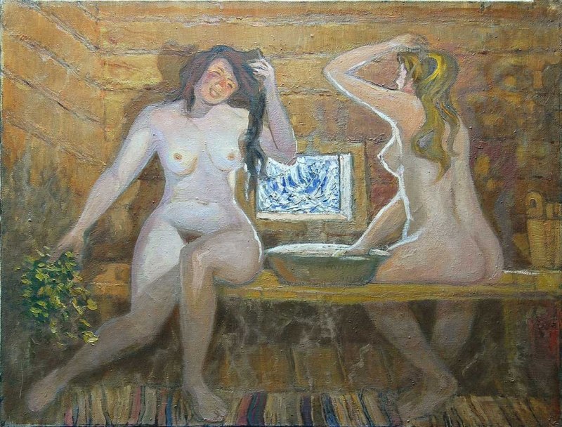 Голые женщины в бане частное