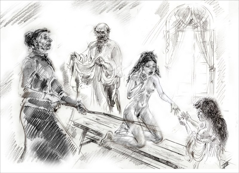 Порка парня по голой попе розгой